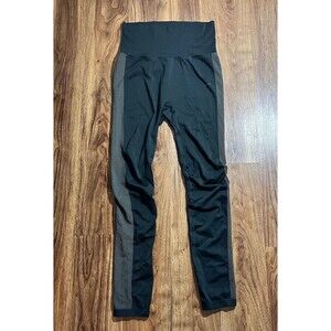 Nike Fold Over Leggings Women Black Dri Fit Breathable Compression Pants Sz M